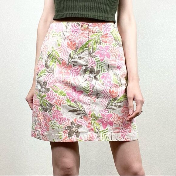 J. Jill Live-in Chino Bright Floral Mini Skirt - Picture 1 of 6